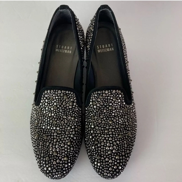 Stuart Weitzman Slipbeads Suede Studded Loafers. Size 8 M Luxury Designer - Picture 6 of 8